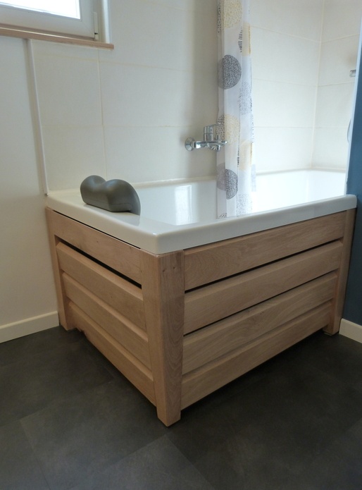 tablier de baignoire en bois